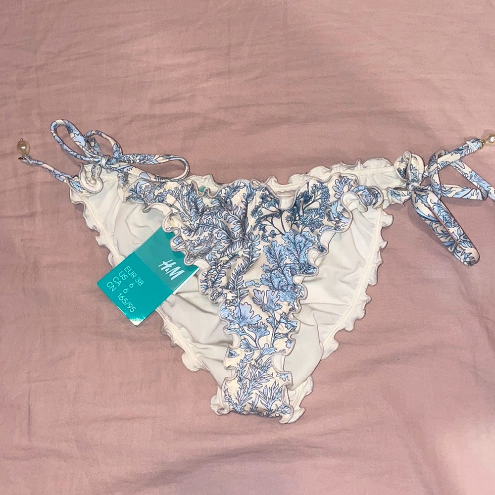 White and Blue Bikini Bottom